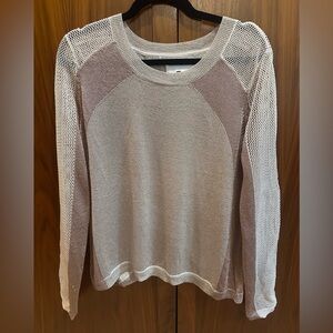 AIKO Cream and Rose Mesh Women's Top